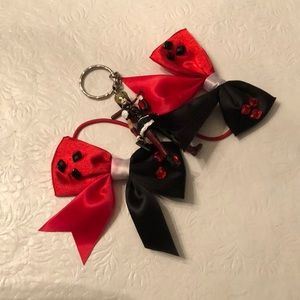 Harley Quinn hair bows + keychain